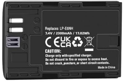 ASKC LP-E6NH Battery Replacement for Canon EOS R7, R6, R5, R, 6D Mark II, 5D Mark IV, 5D Mark III, 5DS, 5DS R, 5D Mark II, 80D, 90D, 6D, 7D, 7D Mark II Cameras 2300mAh