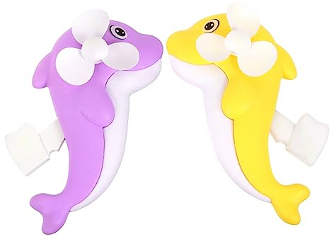 iplusmile 2 Piezas Ventilador Mini Portátil con Diseño de Juguete Manual para Unidades con Colores Aleatorios Divertido Ventilador de Mano para Verano Color Aleatorio