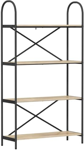 vidaXL Bookcase Storage Unit Rectangular Stand Freestanding Modern Living Room Furniture