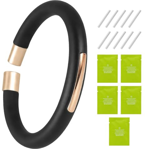 SIWOKJJO Anti Mosquito Bracelets, Refillable Insect Repellent Bracelet | with 10 Essential Oil Refills, Long-Lasting Protection, Mosquito Repellent Bracelets for Adults Camping Hiking Garden Holiday