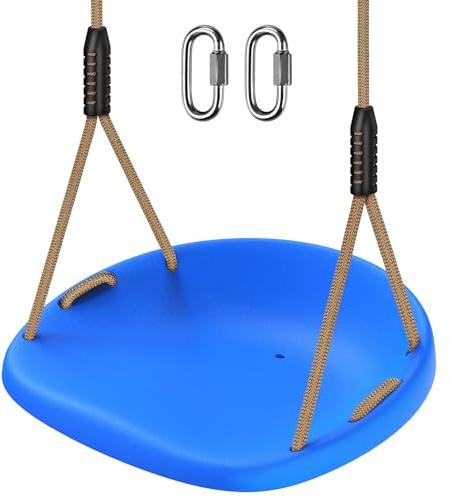 BeneLabel Asiento de columpio resistente 500LBS Asiento de columpio ancho antideslizante con cuerda ajustable Asientos de columpio de árbol para niños y adultos Asientos de repuesto para columpio de