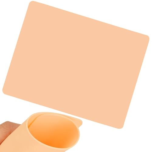 PHENOFICE Silikon Tattoo Übungshaut 1mm Oberflächenmatt Orange Microblading Augenbrauen Praxis Wiederverwendbares Übungsblatt für Anfänger und Profis