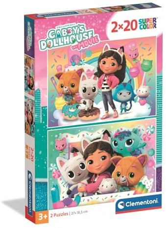 Clementoni Gabby's Dollhouse Kinder Puzzle 2x20 Teile | Puzzle 27 x 19 cm für Kinder ab 3 Jahre - Puzzle von Clementoni 24832
