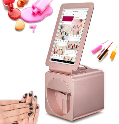 3D Nail Printer Robot - Smart Mobile Nail Art Stamping Machine, for Nail Studios & Manicurists - Perfect for Nail Designs (Pink )