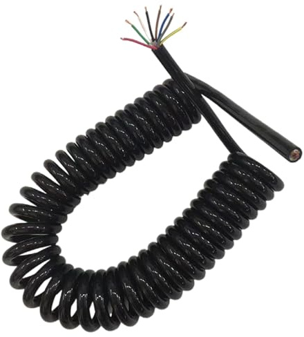 Alambre para muelles helicoidales, 10 Estiramiento Negro del Cable eléctrico de la Base 1.0mm2 17AWG Bobina Retractable Alambre Extensible 5 Metros