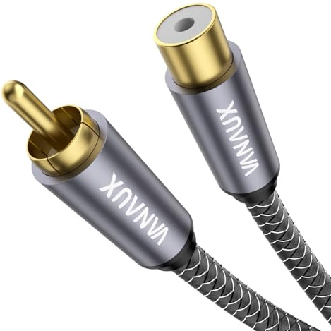 VANAUX RCA Extension Cable Subwoofer Audio Cable, 75 ohm, RCA Male to Female for Amplifier,HiFi, Analog & Digital(3ft/1m)