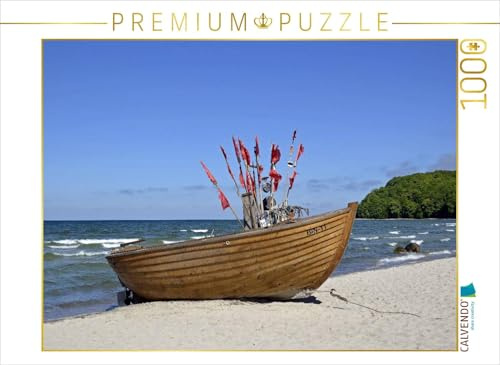 CALVENDO Puzzle Fischerboot am Strand in Binz | 1000 Teile Lege-Größe 64 x 48 cm Foto-Puzzle für glückliche Stunden