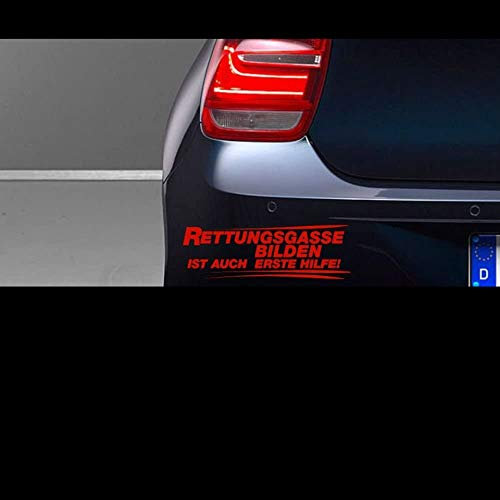 myrockshirt Rettungsgasse bilden ist auch erste Hilfe Typ S 20 cm breite Aufkleber,Sticker,Autoaufkleber,Heckscheibe,Lack,Auto,Feue