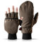 Heat 2 Fingerlose Handschuhe und Fäustlinge Kombination, warme Winterhandschuhe gegen den Wind und Kälte im Winter – Sporthandschuhe, Fahrradhandschuhe Damen, Herren – Braun, 7, Small