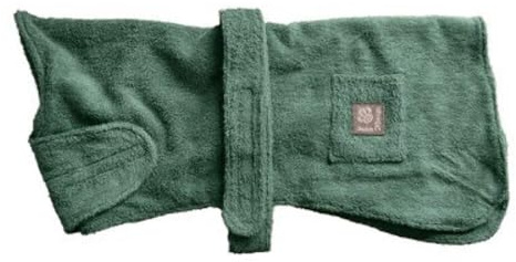 Danish Design Green Cotton Adjustable Velcro Towelling Dog/Puppy Robe 24 Inch