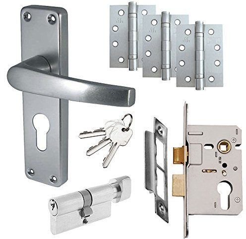 Budget Aluminium Door Handle Set - Euro Lock Door Pack