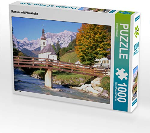 CALVENDO Puzzle Ramsau mit Pfarrkirche 1000 Teile Puzzle quer | Lege-Größe cm Foto-Puzzle für glückliche Stunden
