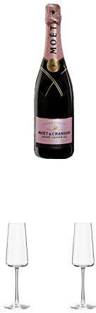 Moet Chandon Brut Rosé Imperial Champagner 0,75 Liter + Stölzle Power Champagnerkelch 1 Stück - 1590029 + Stölzle Power Champagnerkelch 1 Stück - 1590029