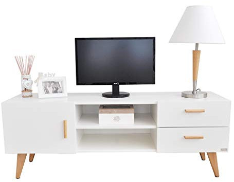 SAMIRA Mobile porta TV in stile nordico colore bianco