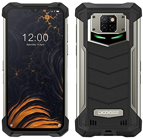 Smartphone Incassable DOOGEE S88 Pro 10000mAh Batterie, Octa-Core 6 Go + 128 Go Android 10, Caméra Quad 21MP, 6,3 ”FHD + Corning Gorilla Glass, Charge sans Fil, Téléphone Portable IP68 NFC GPS Noir