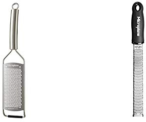 Microplane Fine Grater Stainless Steel Professional Series & Zester Grater Black Stainless Steel Premium Classic Series