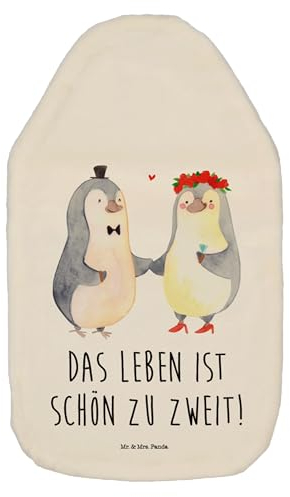 Mr. & Mrs. Panda Wärmflasche Pinguin Heirat - Geschenk, Bettflasche, Wärmflaschenbezug, Wärmekissen, Hochzeit, Körnerkissen, Freundin, Frau, Mann,