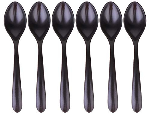 Cabilock Lot de 6 cuillères à soupe asiatiques en mélamine avec crochet à long manche en plastique, cuillères chinoises japonaises pour riz Ramen Wonton