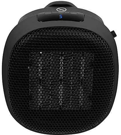 Russell Hobbs RHPH7001 700W Compact Portable Black Ceramic Plug in Fan Heater in Black with 2 Heat Settings & Overheat Protection, 10m2 Room Size, 2 Year Guarantee