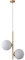 LFsem Lámpara colgante de 2 luces con forma de globo de cristal blanco lámpara de techo de latón dorado para mesita de noche (Blanco)