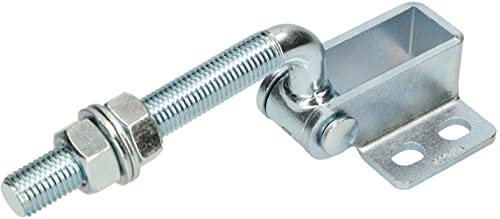 KOTARBAU® Bisagra regulable curvada 180º con rosca para regular, Bisagra ajustable de acero, Bisagra para puertas, cancelas y portones, Bisagra con perno roscado M16