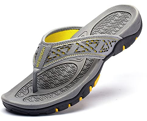 Herren Große Klassische Flip Flops Herren Sommer Trend Outer Wear Flip Flops, Gelb, 13 X-Wide