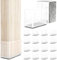 1 x 1 3/4 Rectangle Chair Leg Protectors for Hardwood Floors, Silicone Covers to Protect Wood Tile Floors Felt Pads Furniture Leg Caps Reduce Noise, Easy to Move,16 PCS Clear.