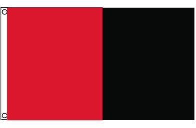 Stormflag Drapeau Rouge et Noir 90x150cm Drapeau Deux Couleurs 3x5ft Polyester pongé 90g avec œillets et Double couture