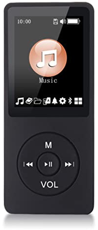 MP3-Player, Musikplayer mit Bluetooth 5.0, Eingebauter HiFi-Lautsprecher, 1,8-Zoll-Farbbildschirm, Tragbarer HiFi-Musikplayer mit E-Book-Reader, Bildbetrachter, Video, Rekorder