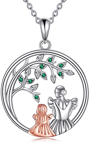 VONALA Mutter Halskette Mutter Tochter Kette 925 Sterling Silber Mama Tochter Lebensbaum Kette Halskette Muttertag Geschenk Für Mutter (Mutter Tochter)
