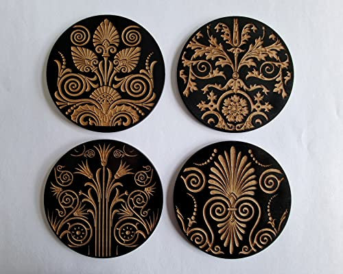 Jugendstil-Untersetzer-Set – Untersetzer aus Holz (L)
