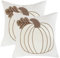 Tosleo 2 Stück Halloween Kissenbezug 45 x 45 cm Stickerei EIN Großer Kürbis mit Blättern Thanksgiving Dekoration Sofakissen für Wohnzimmer Sofa Garten Schlafzimmer Outdoor Zierkissen Couchkissen
