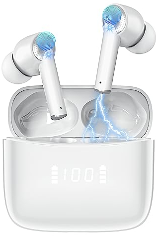Cuffie Bluetooth 5.3,Sport Musica Auricolari True Wireless In Ear,Stereo HiFi,Cancellazione Rumore,Display LED,IP7 Impermeabil,OPPO vivo Realme Android IOS Buds TWS