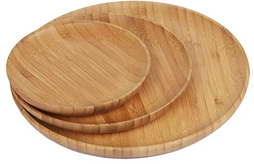 Generisch Lot de 3 assiettes en bambou respectueuses de l'environnement