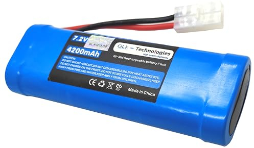 GLK-Technologies® High Power RC Modellbau-Akkupack 7.2V / 4200mAh (NiMh) Standart-Stecker für RC Auto LKW Boot Drohne Flugzeuge