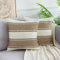 DakTou Sofakissen 50x50 cm Kissenbezug Streifen Dekokissen Leinen Kissenhülle Bauernhaus Kissenbezüge Moderne Couchkissen Quadratische Kissenhülle für Sofa Büro Couch Stuhl Schlafzimmer 2 Stück Braun