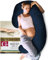 Traumreiter Schwangerschaftskissen mit Memory Foam Körperunterstützung und Bezug Blau, Seitenschläferkissen zum Schlafen, Body Pillow Schwangerschaft Kissen Lagerungskissen Erwachsene (Visco J XL)