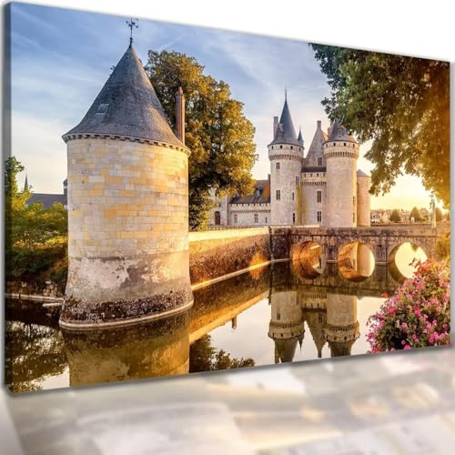 Diamond Painting Paysage de château, Grand Format 80x160cm Peinture Diamant Adulte kit Complet, 5D Bricolage Diamond Pasted Painting Point de Croix Strass Broderie Craft pour Home Décor Murale H-100