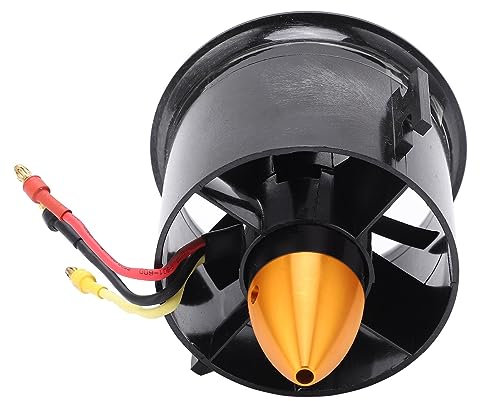 gernie Ducted Fan with Motor, 70mm 6 Blades EDF with 4S RC Brushless Motor, QF2822 3000KV Balance Tested, 3.3x3.9in Aluminum Alloy Powerful Ducted Fan for Motor Model