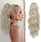FESHFEN Pferdeschwanz Haarteil mit Kordelzug, 45 cm Wellen Zopf Pferdeschwanz Verlängerung Haare Extension Synthetik Lang Wellig Haarverlängerung Ponytail für Damen, Platin Silber Blond