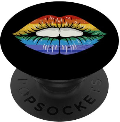 Regenbogen Kiss Kuss Kussmund PopSockets mit austauschbarem PopGrip