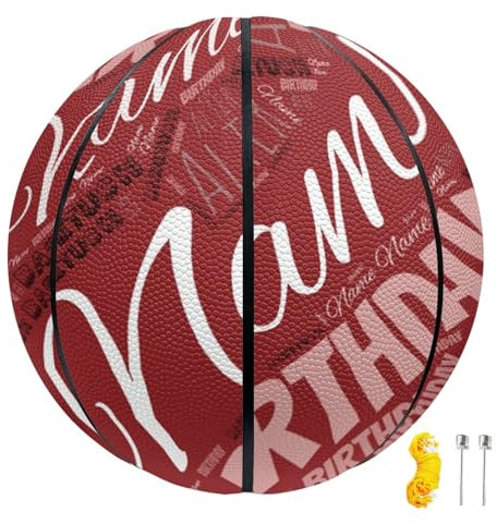 GZYZXP Personalisierter Basketball, mit Deinem Namen, Langlebiger Basketball für den Outdoor & Indoor Bereich für Ausbildung weicher Basketball mit griffiger Oberfläche