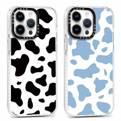 Xylota 2 Stück Handyhülle für iPhone 14 Pro Max 6,7 Hülle, Niedlich Kuh Muster Transparent Case, Ultra Dünn TPU Bumper Weich Silikon Stoßfeste Kratzfest Schutzhülle Cover für iPhone 14 Pro Max