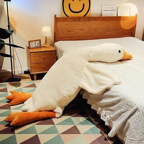Ragelion Riesen Gans Kuscheltier Groß Ente Stofftier Plüsch Gans Kissen Puppe Kawaii Geschenke für Kinder (Kleinfuß, 190cm)
