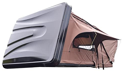CRBUDY Dachzelt Hartschalenzelt 2,1 m, SUV-Reise-Popup-Installationszelt Großer Raum Geeignet für 3–4 Personen mit Leiter und wasserdichtem Hartschalenzelt Overland-Dachzelt