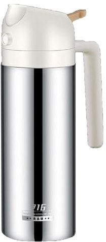 DSFGRTJ Spray Huile Cuisine Air Fryer 2 en 1 INOX Spray Huile d'olive Distributeur Huile d'olive avec Poignée Antidérapante pour Grillades Pâtes Barbecue Cuisine(White,500ml)