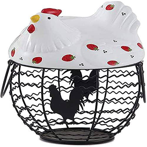 BZVCRTYKL Eieraufbewahrungskorb, kreatives Keramik-Hühnerei-Aufbewahrungsregal, Snack-Obst-Sammelkorb, Korb, Küchendekoration/1697