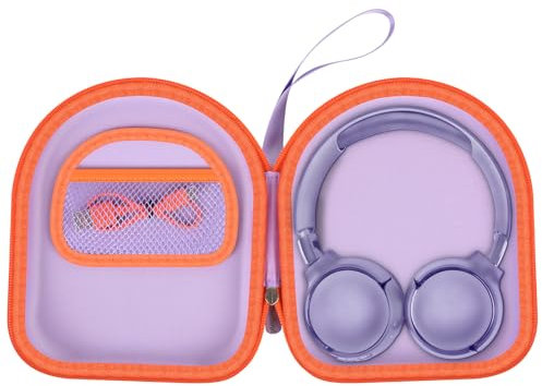 Headphone Case Compatible with JBL Tune 510BT/ 520BT/ for Sony WH-CH520/510/ for JBL Live 460NC/670NC Wireless On-Ear Headphones, Bluetooth Head Phones Storage Bag for Charging Cable - Purple