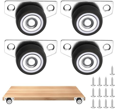 Ymapinc - 4 ruedas pequeñas para muebles de 32 mm, ruedas de goma para muebles, pequeñas ruedas para muebles, ruedas pequeñas, ruedas pequeñas de goma, para muebles, cajones, tabletas, bricolaje