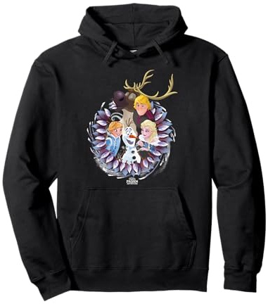 Gruppenfoto mit dem Weihnachtskranz von Disney Die Eiskönigin Pullover Hoodie